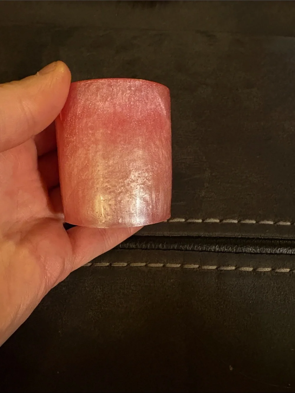 Homemade Pink and Pearl Resin Tea Light Candle Holder